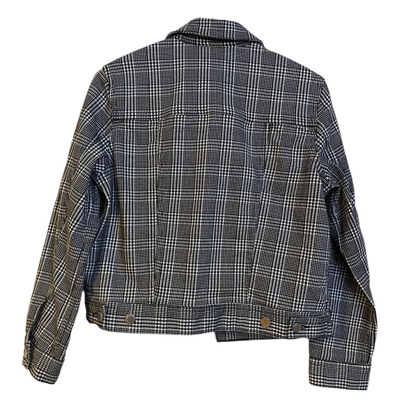 AG Adriano Goldschmied Evonne Black White Houndstooth Denim Jacket Size Small - Picture 5 of 6